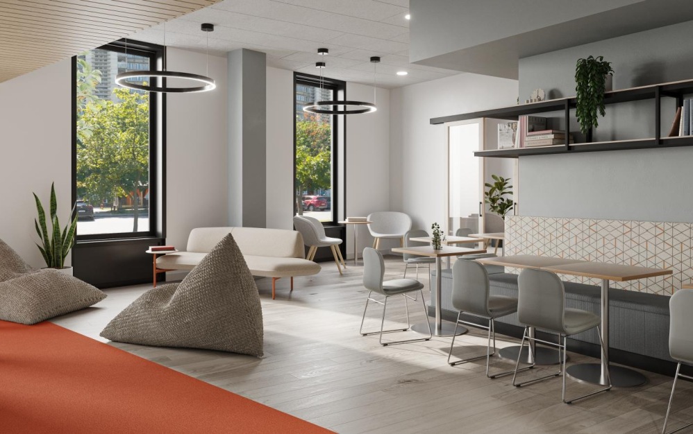 Studio - Studio floorplan layout with 1 bathroom and 576 square feet (Lounge, 3D)